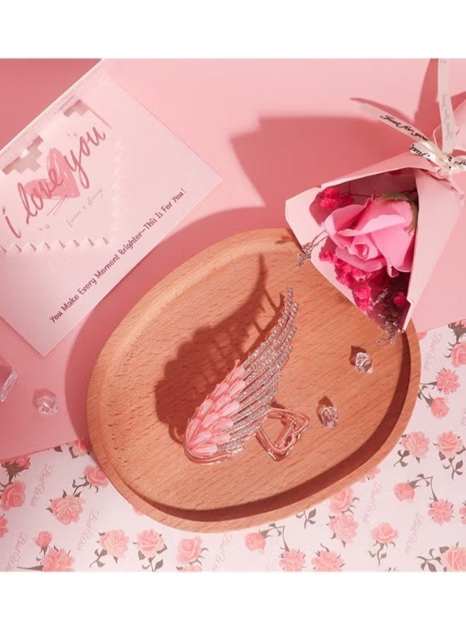 Beauenty Wedding/Birthday Gift Set for Bride & Teen Girl - Pink Luxury Box with Custom Tumbler, Candle & Angel Hairpin (Ramadan Gift for Her) - Image 3